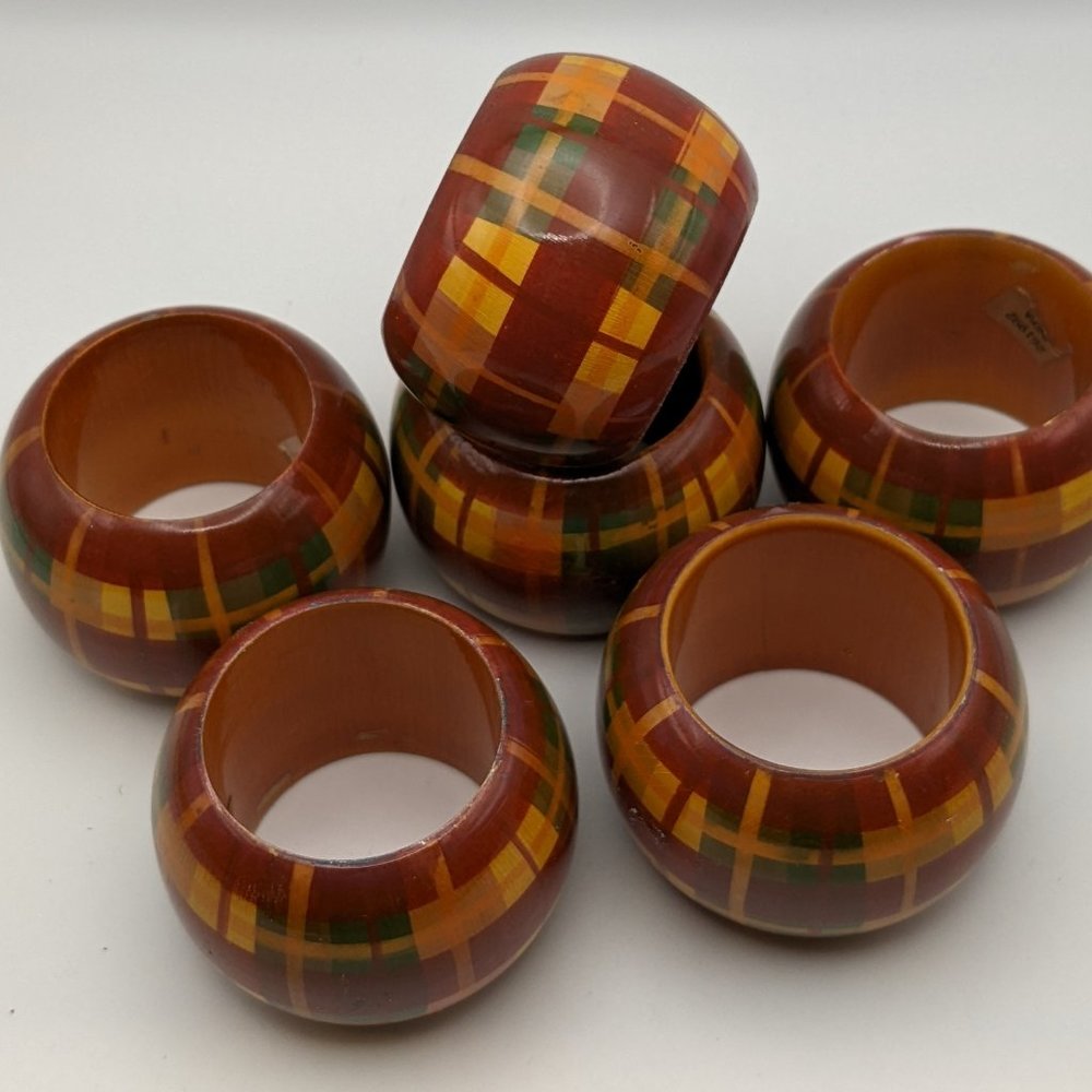 Set of 6 Napkin Rings Great Fall Colors